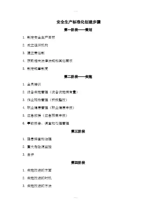 安全生产标准化建设过程