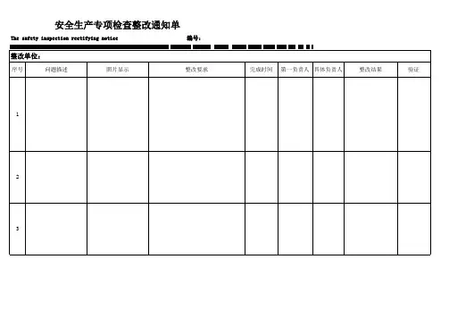 安全检查整改通知单