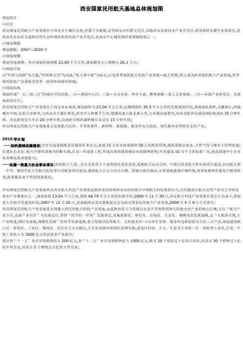 西安国家民用航天基地总体规划图