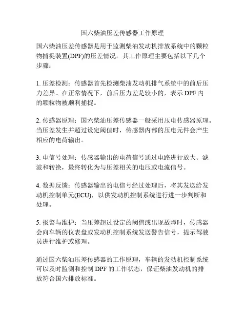 国六柴油压差传感器工作原理