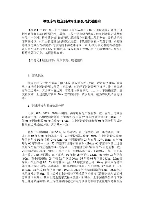 赣江东河鲑鱼洲滩河床演变与航道整治