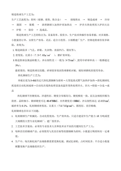 铸造铁球与热轧钢球对比