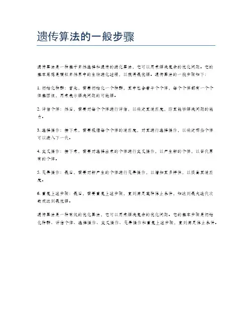 遗传算法的一般步骤