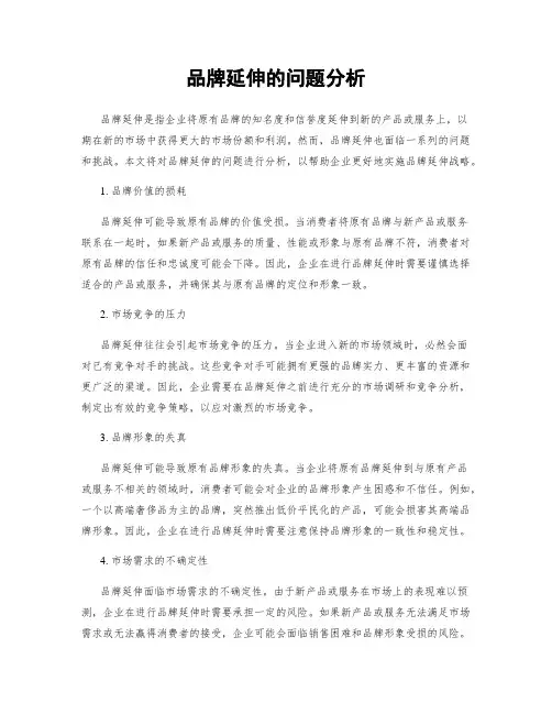 品牌延伸的问题分析