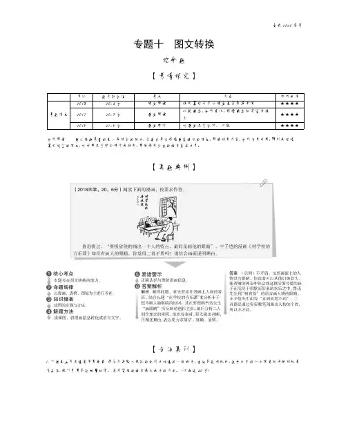 2020年高考天津版高考语文           专题十 图文转换