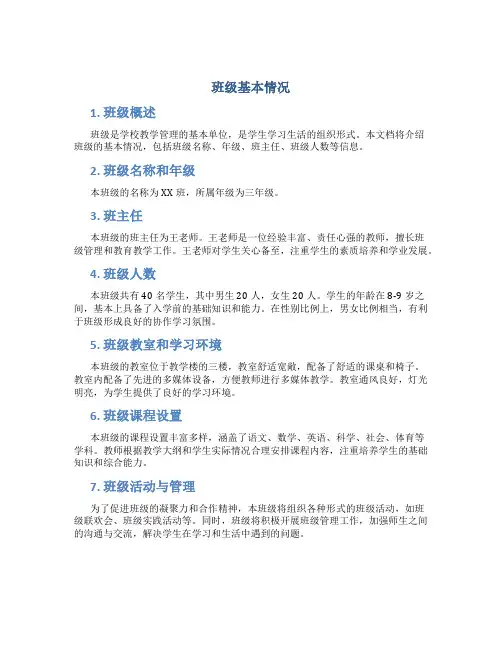 班级基本情况