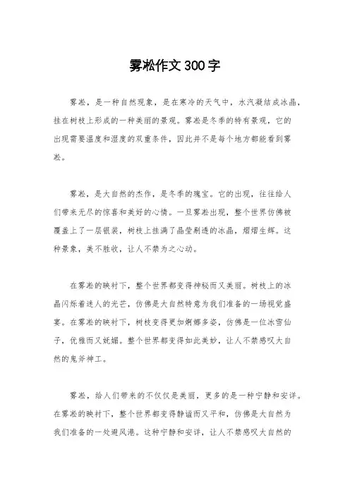 雾凇作文300字