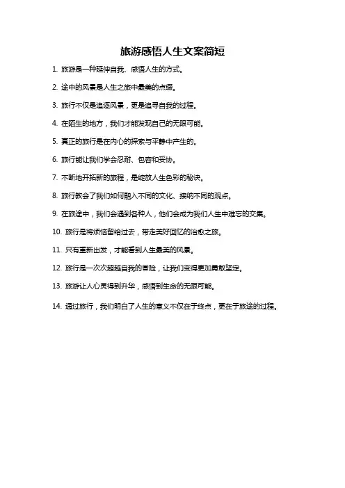 旅游感悟人生文案简短