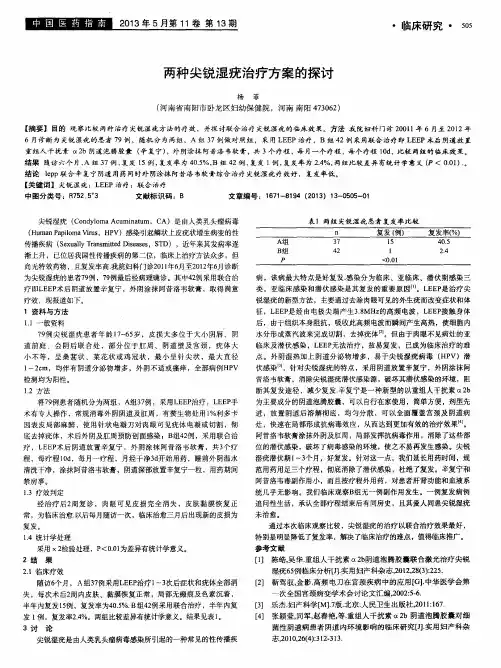 两种尖锐湿疣治疗方案的探讨