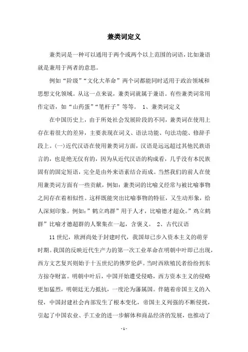 兼类词定义