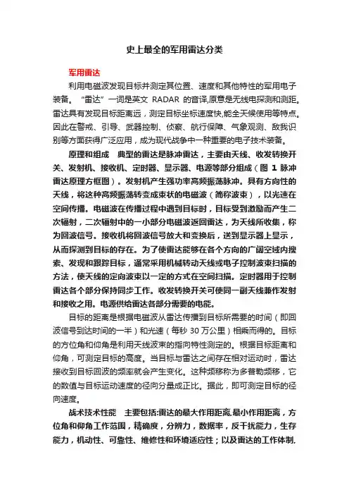 史上最全的军用雷达分类