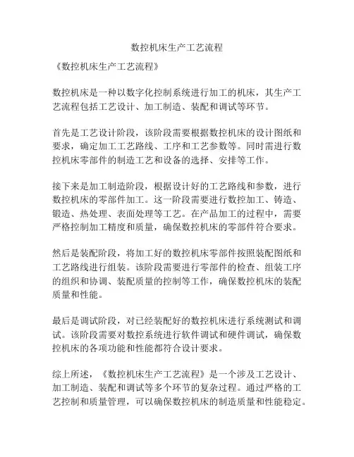 数控机床生产工艺流程
