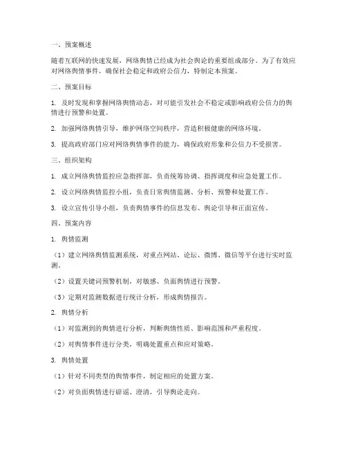 网络舆情监控应急预案