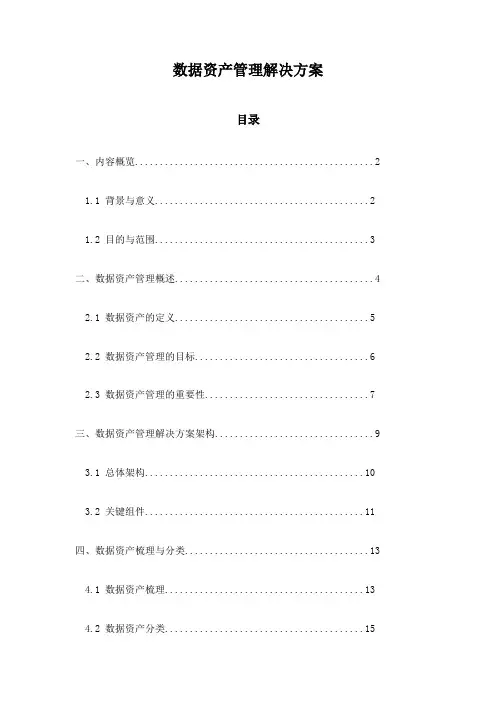 数据资产管理解决方案
