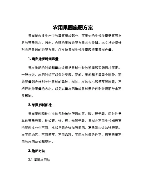 农用果园施肥方案
