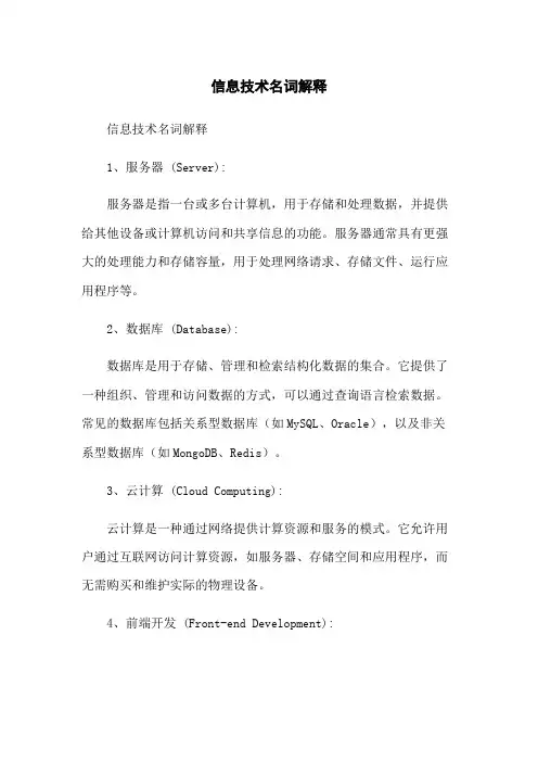 信息技术名词解释