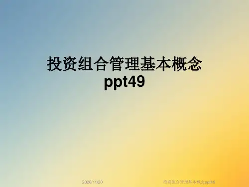 投资组合管理基本概念ppt49