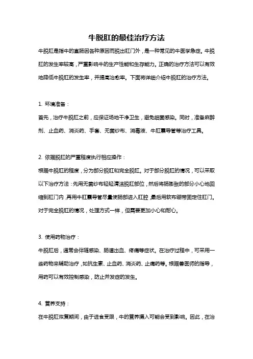 牛脱肛的最佳治疗方法