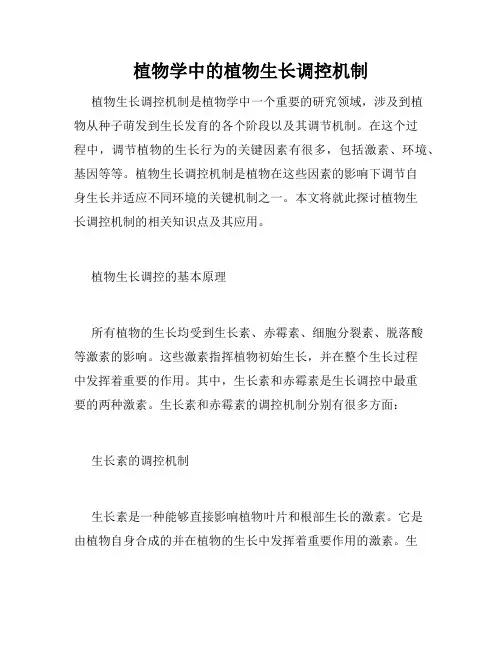 植物学中的植物生长调控机制