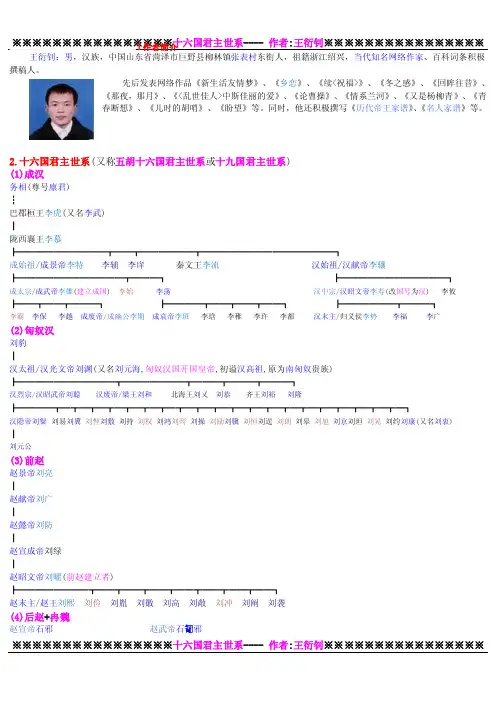 a12十六国君主世系