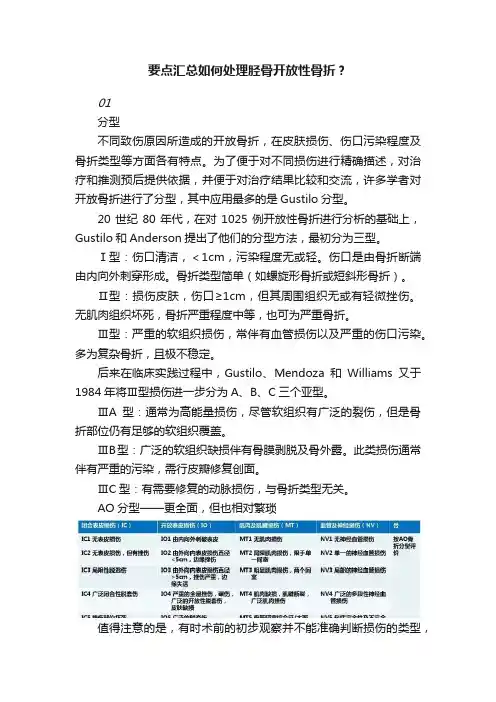 要点汇总如何处理胫骨开放性骨折？