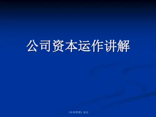 公司资本运作讲解