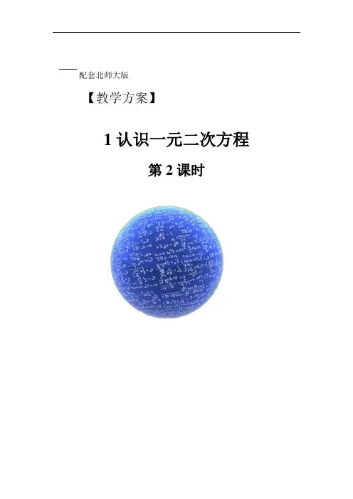 《认识一元二次方程第2课时》精品教学方案