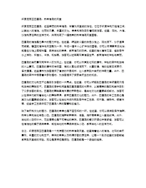 印度尼西亚巴厘岛：热带海岛的天堂