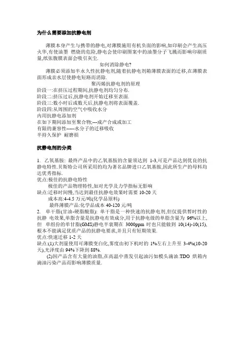 塑料薄膜抗静电剂