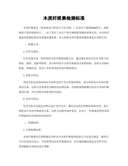 木质纤维素检测标准