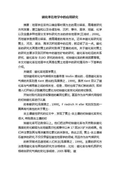 磁化率在地学中的应用研究