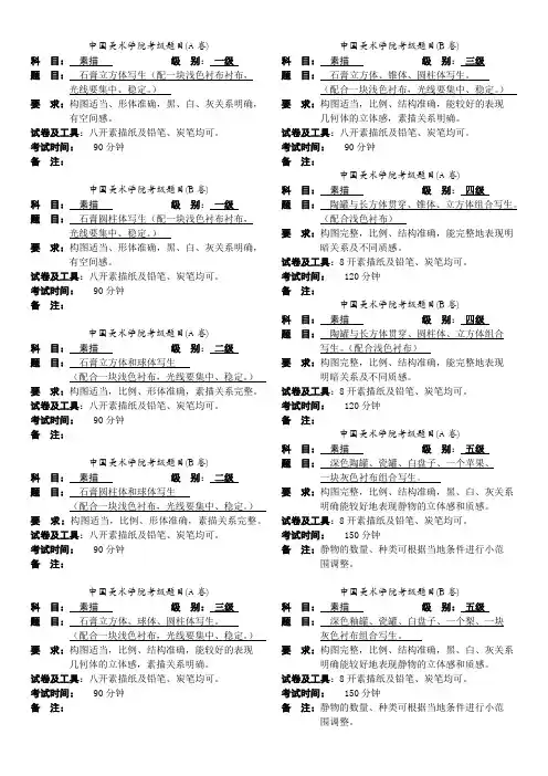 中国美术学院考级素描AB(缩)