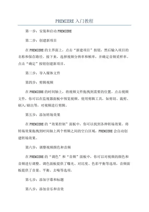 PREMIERE入门教程