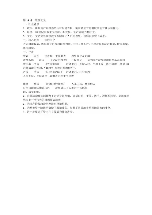 第14课  理性之光