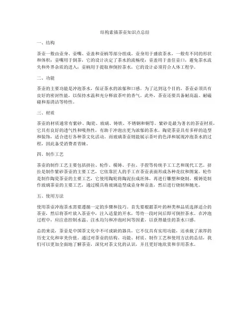 结构素描茶壶知识点总结