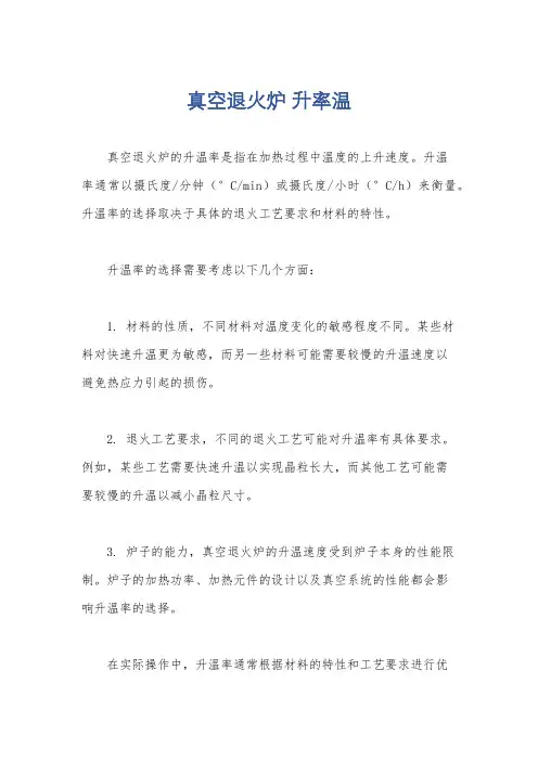 真空退火炉 升率温