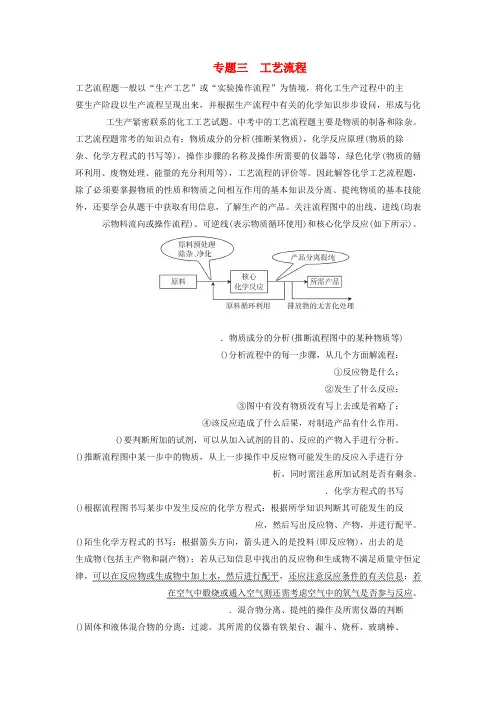 2018年中考化学总复习专题三工艺流程练习