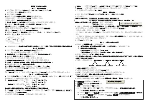生物的遗传与变异知识点 