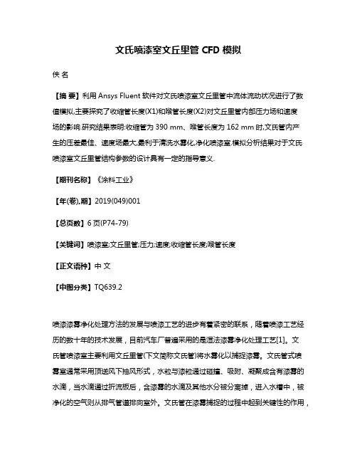 文氏喷漆室文丘里管CFD模拟