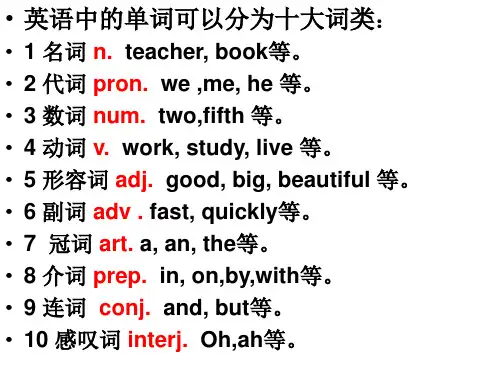 十大词类及句子结构