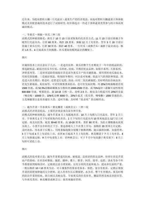 多种蔬菜参与的覆盖立体高效种植模式