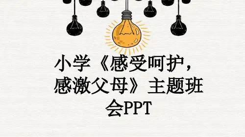 小学《感受呵护,感激父母》主题班会PPT