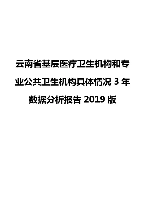 云南省基层医疗卫生机构和专业公共卫生机构具体情况3年数据分析报告2019版