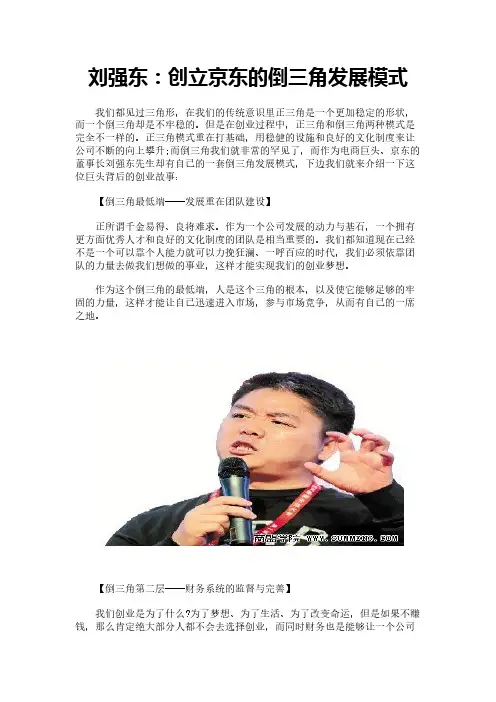 刘强东：创立京东的倒三角发展模式