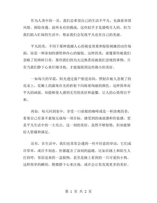 平凡的美作文范文