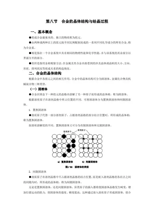 合金的晶体结构与结晶过程
