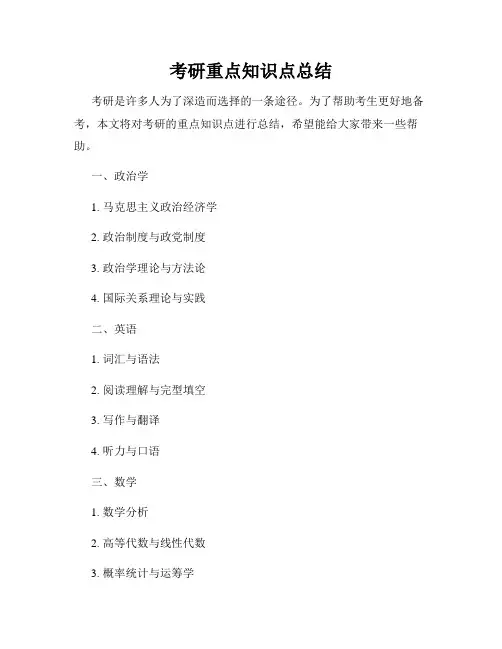 考研重点知识点总结