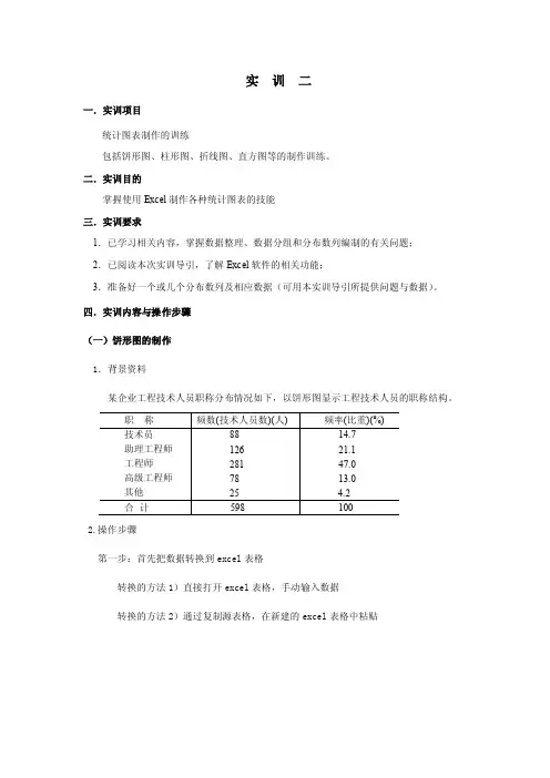 试验一用excel制作统计图