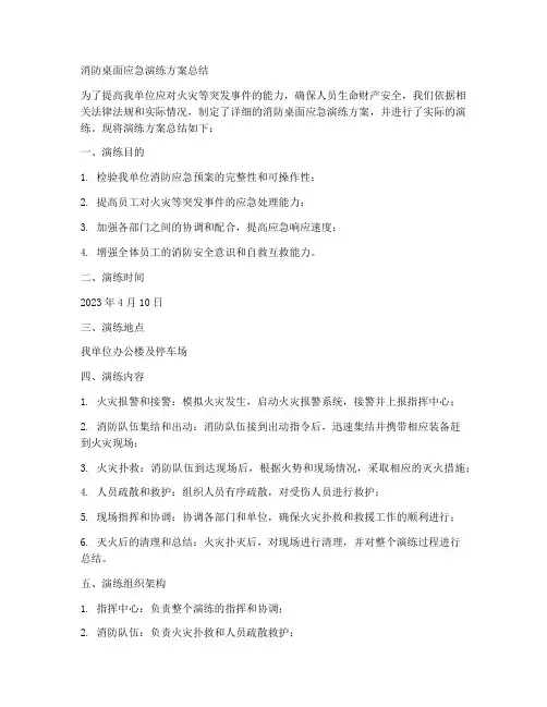 消防桌面应急演练方案总结