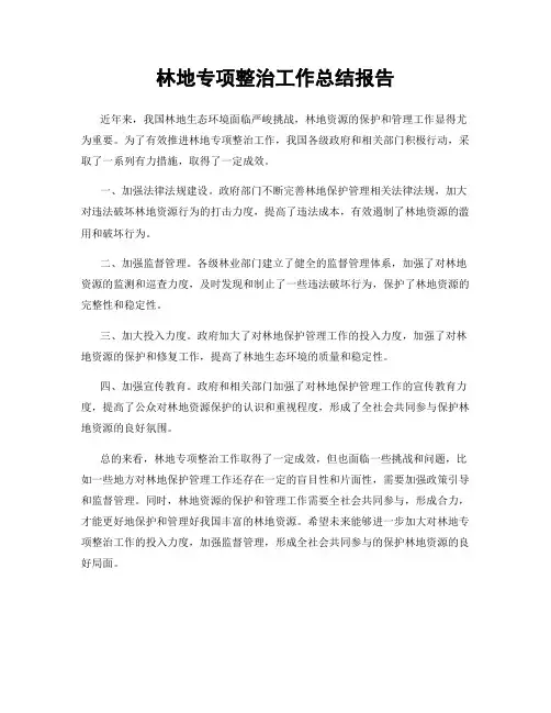 林地专项整治工作总结报告